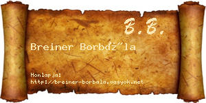 Breiner Borbála névjegykártya